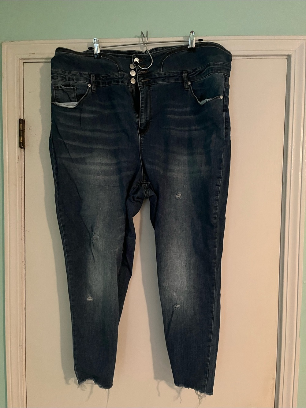 Fashion to Figure Dark Blue Distressed Skinny Jeans